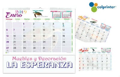 Calendarios vade para pared, una nueva apuesta de Colprinter
