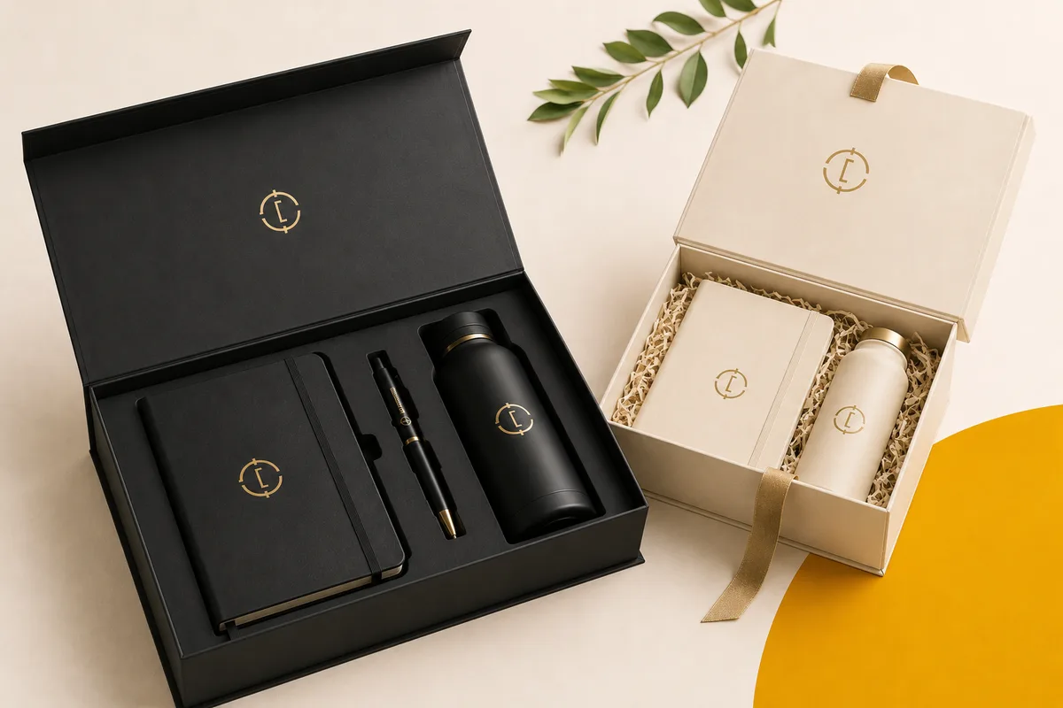 cajas de regalo personalizadas — kit premium con cofre rígido y empaque personalizado Colprinter