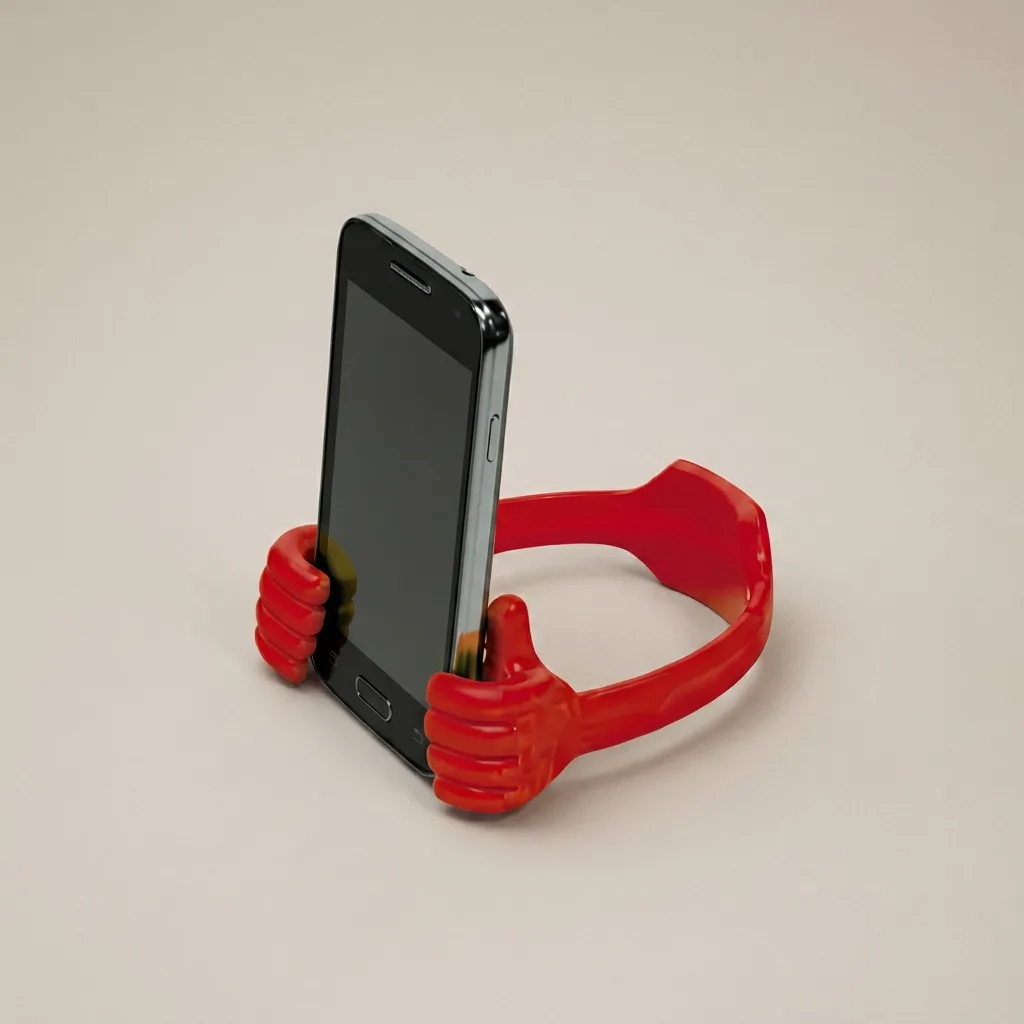 Base para celular y tablet #217 personalizada con logo corporativo sobre fondo blanco de estudio