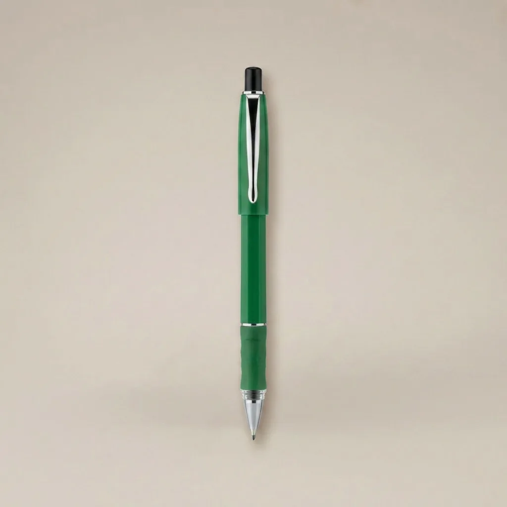 Esfero plástico Ref 244 personalizado con logo corporativo sobre fondo blanco de estudio