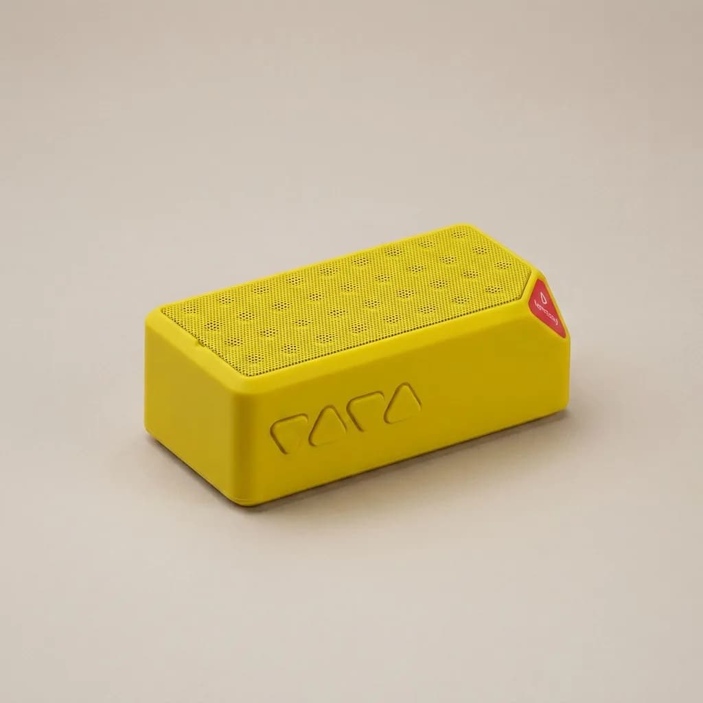 Parlante Bluetooth inalámbrico #218 personalizado con logo corporativo sobre fondo blanco de estudio