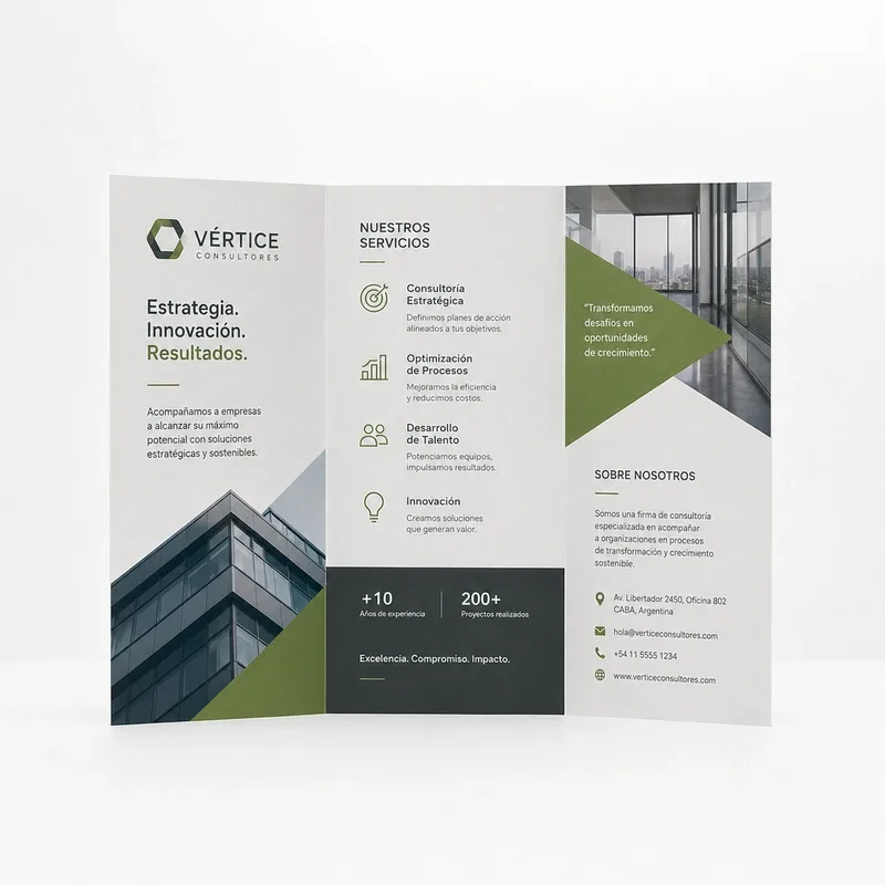 Folleto corporativo personalizado impreso en formato desplegable
