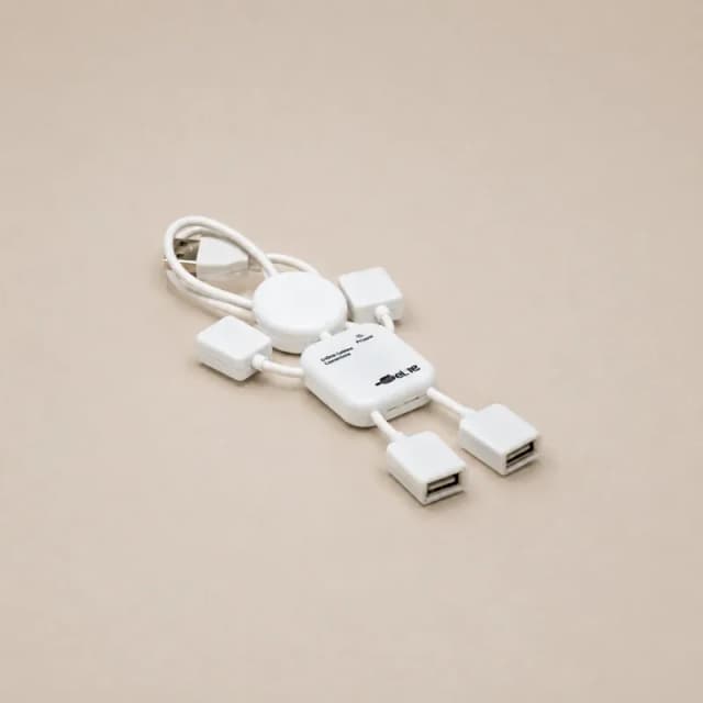 Hub USB 4 puertos #211 personalizado con logo corporativo sobre fondo blanco de estudio